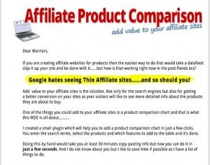 Affiliate Product Comparison Plugin