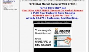 Market Samurai Half Off