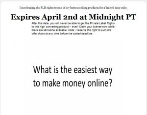 James Jones - PLR Emergency Cash Generators